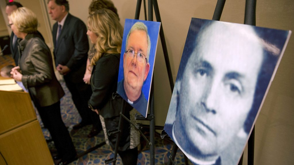 Robert L. Brennan A photo of Rev. Robert Brennan, right, is displayed during a news conference in Philadelphia.