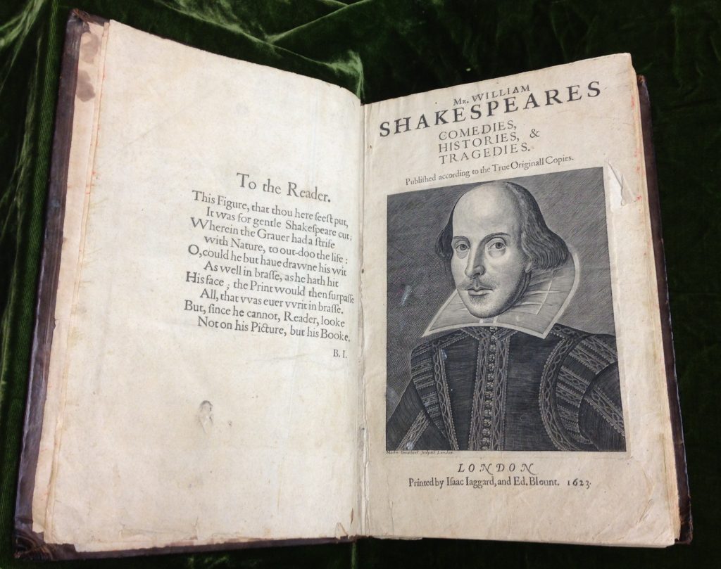 folio birthday A copy of a nearly 400-year old folio of plays by William Shakespeare in the Rare Book Department of the Free Library was found to have notes scribbled in the margins by the 17th century poet who wrote 'Paradise Lost,' John Milton. (Courtesy of the Free Library)