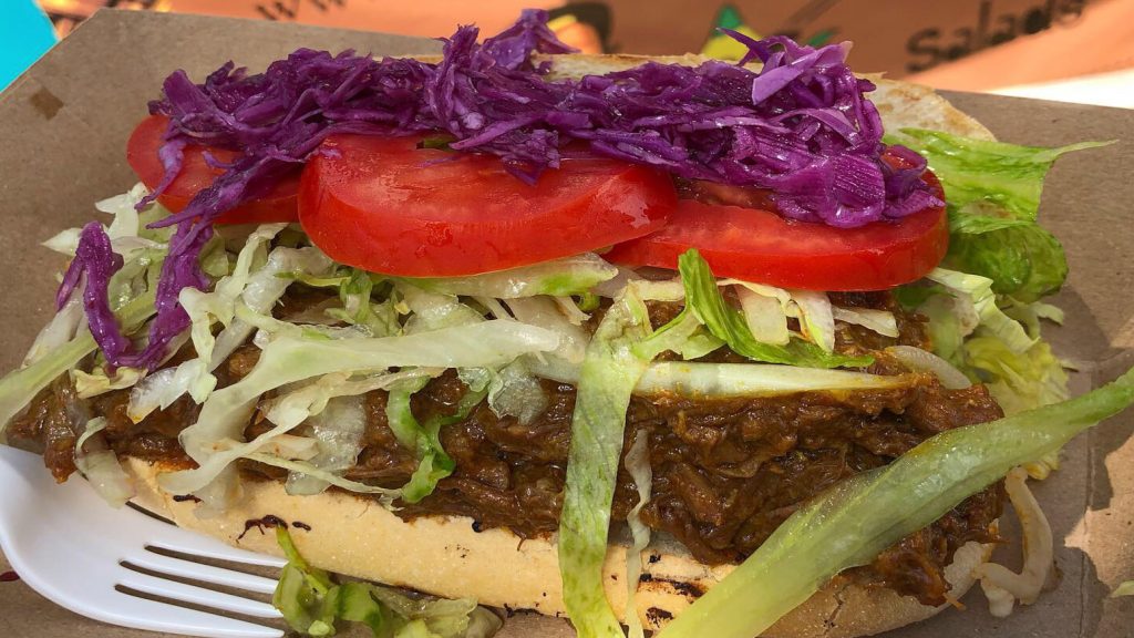 Rendang hoagie at Hardena's food truck (Danya Henninger/Billy Penn)