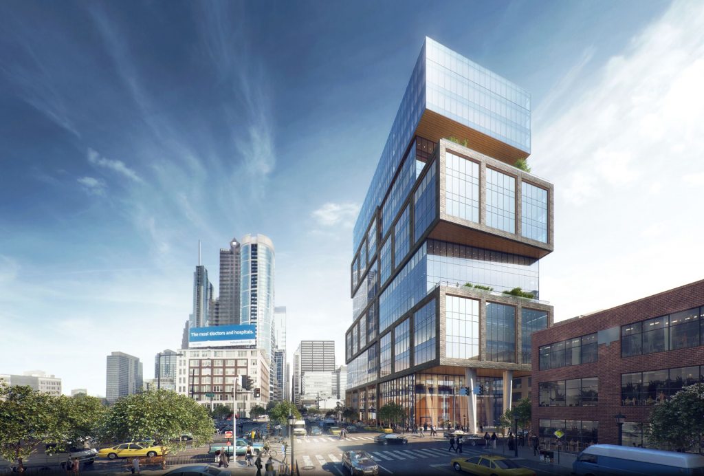 2230 Market Street rendering An artist's rendering shows an 18-story Parkway Corp. development proposed for 2230 Market Street. (Parkway Corp./Center City District)