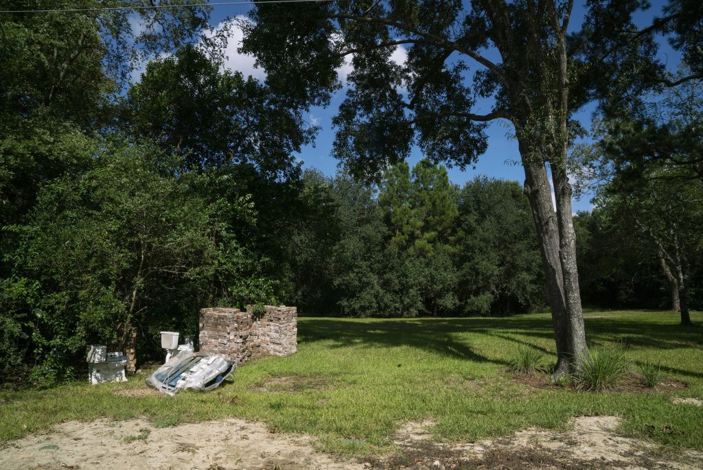 A flood-prone area of Houston where houses have been bought out with help from the federal government is now an empty field. A flood-prone area of Houston where houses have been bought out with help from the federal government is now an empty field. (Claire Harbage/NPR)