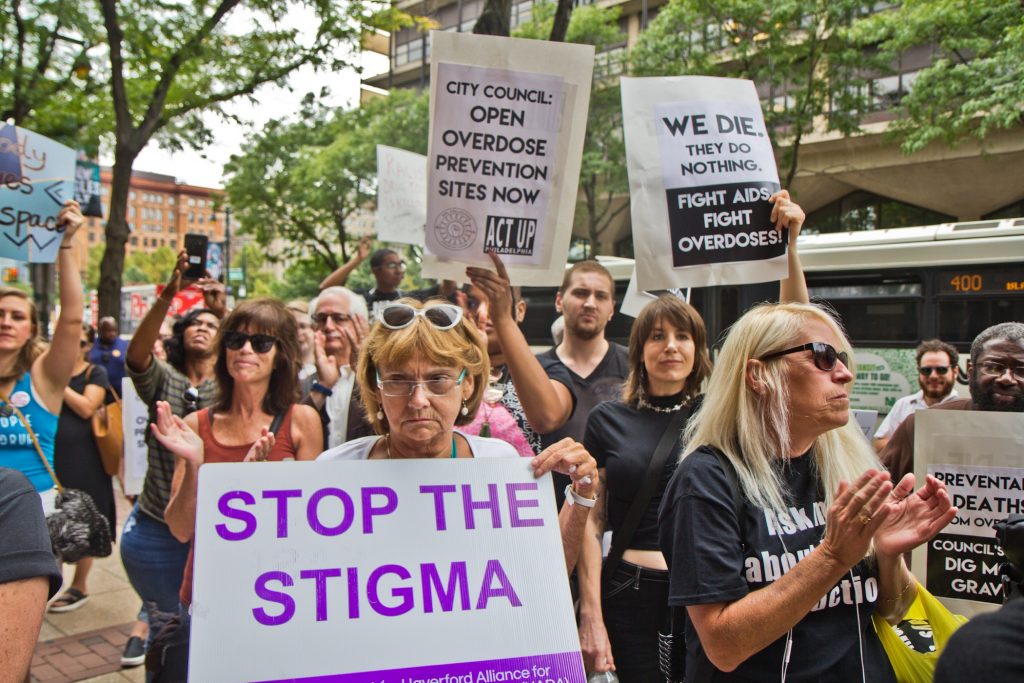 2019-09-5-kpaynter-safehouse-hearing-5 Supervised injection site supporters in Philadelphia rallied outside a federal hearing to determine if the proposed Safehouse would violate the federal Controlled Substances Act