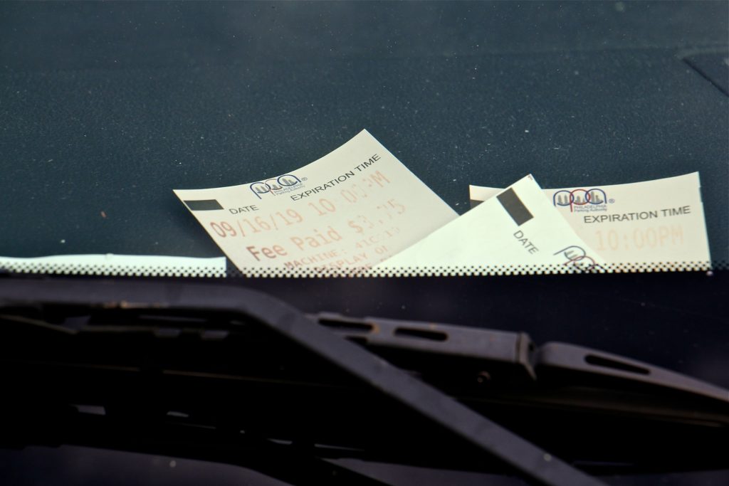 2019 10 08-e lee-philadelphia arch street-dashboard parking receipts (Emma Lee/WHYY)