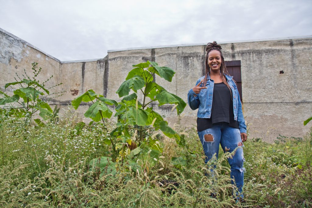 Rashida Ali-Campbell on her lot on N 41st St. (Kimberly Paynter/WHYY) Rashida Ali-Campbell on her lot on N 41st St. (Kimberly Paynter/WHYY)