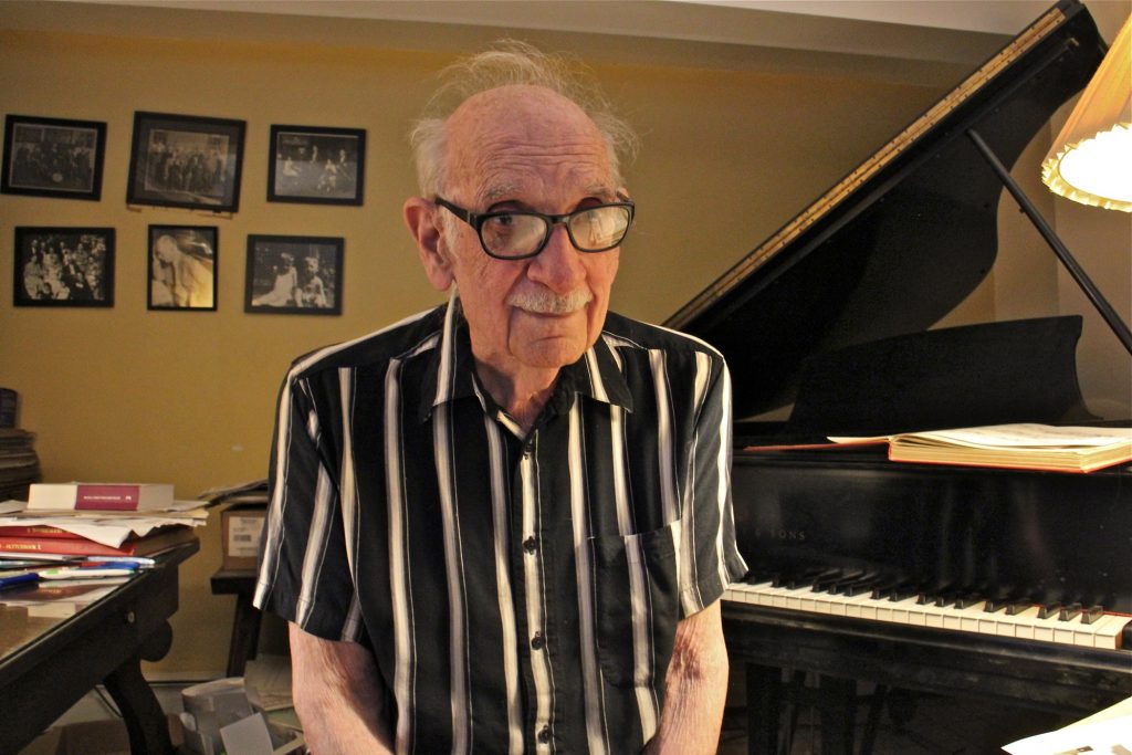 2019 10 10-e lee-george crumb-media pennsylvania-3 day festival for composer Composer George Crumb is pictured in his studio, in a converted garage at his home in Media, Pa. (Emma Lee/WHYY)