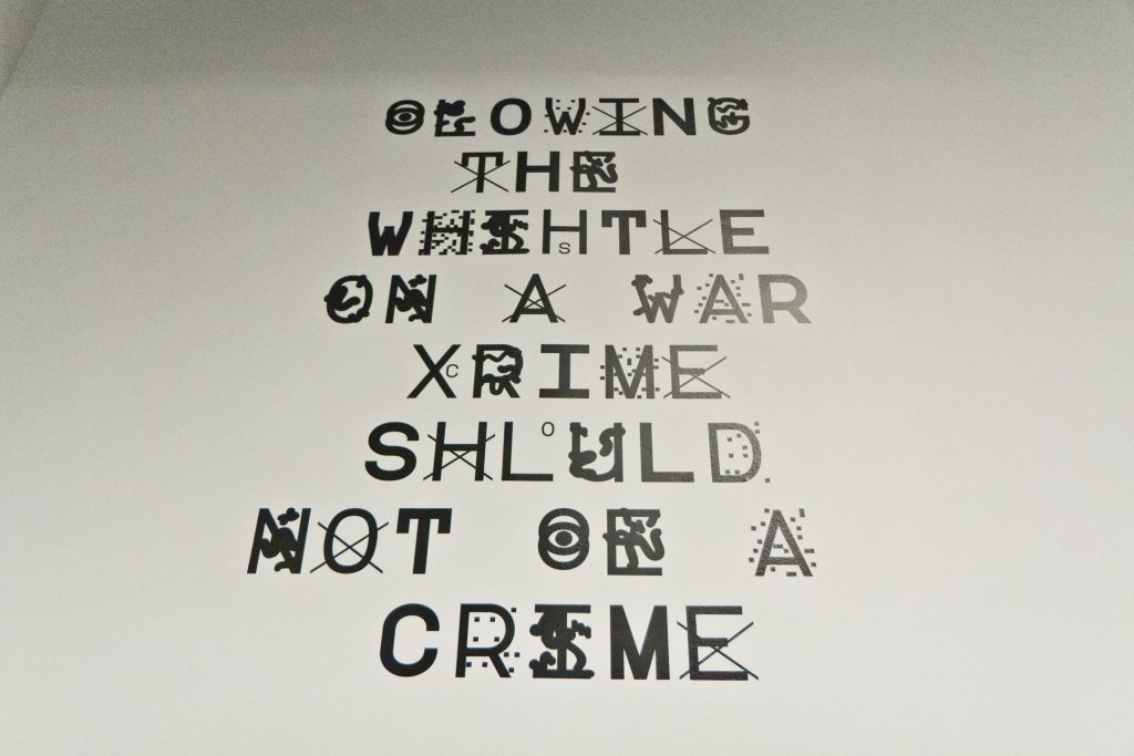 The ZXX typeface designed by Sang Mun can’t be ready by artificial intelligence but can be read by humans. (Kimberly Paynter/WHYY)