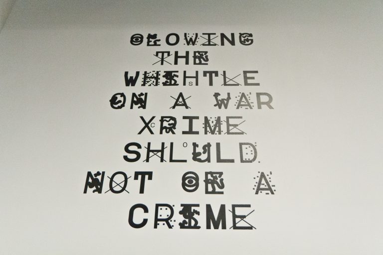 The ZXX typeface designed by Sang Mun can’t be ready by artificial intelligence but can be read by humans. (Kimberly Paynter/WHYY)