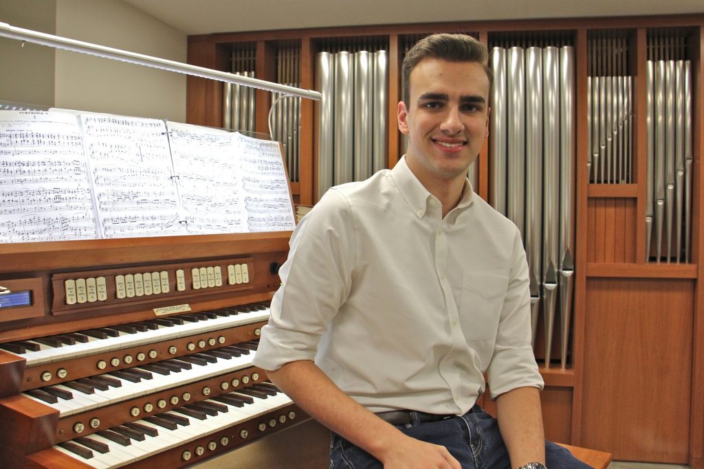 2019 10 22-e lee-adrian binkley-philadelphia curtis institute-pipe organ survey Adrian Binkley, an student at the Curtis Institute of Music in Philadelphia, has been surveying church pipe organs in churches outside Center City. (Emma Lee/WHYY)