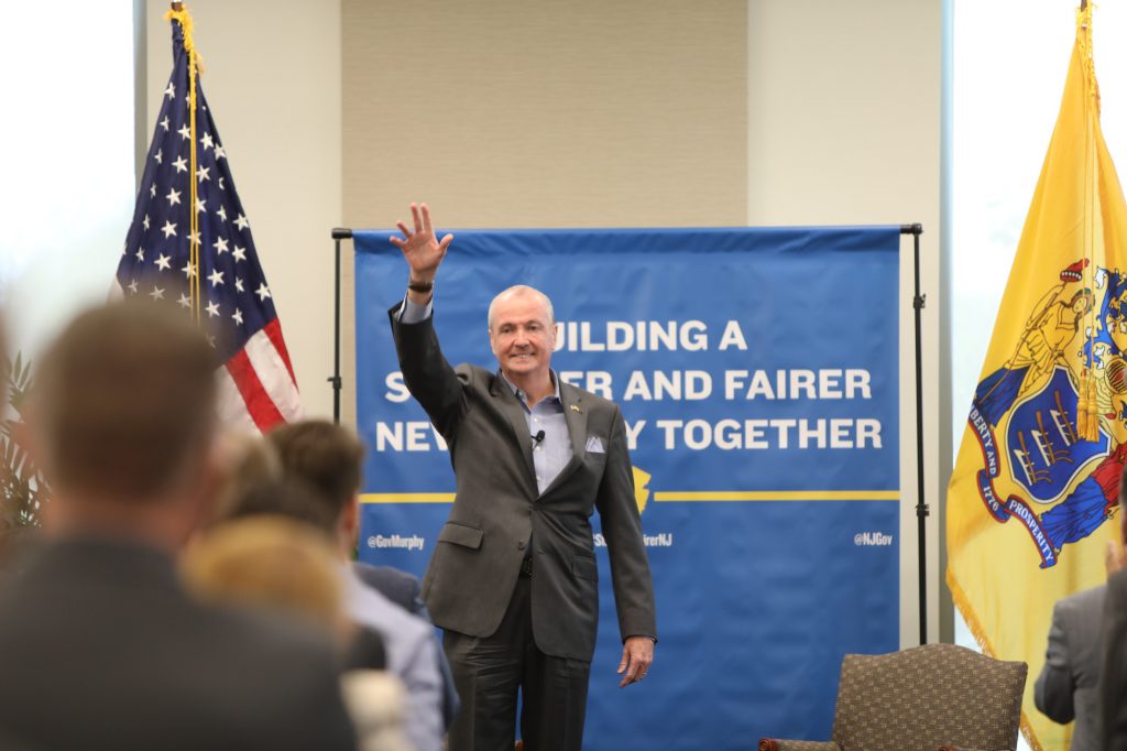 Governor Phil Murphy highlights his AdministrationÕs economic successes over the past year on the one-year anniversary of the release of his economic vision plan at Rowan University on October 1, 2019. Edwin J. Torres/ GovernorÕs Office. Governor Phil Murphy on the one-year anniversary of the release of his economic vision plan at Rowan University on October 1, 2019. (Edwin J. Torres/Governor's Office)