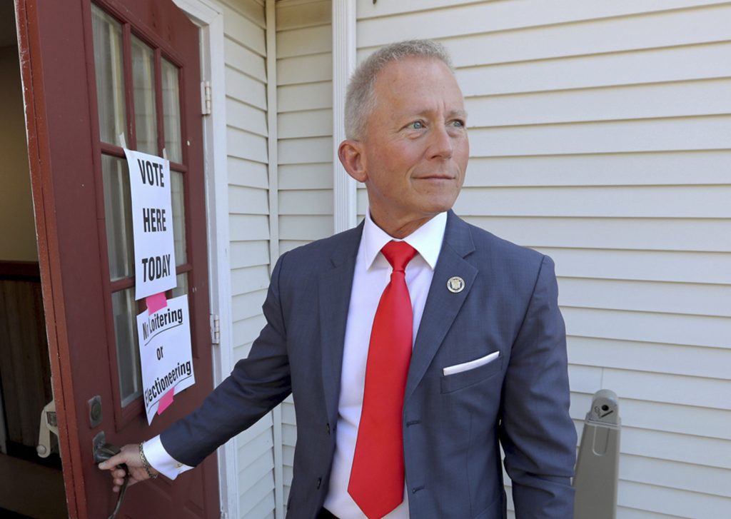Election 2018 New Jersey House of Representitives Van Drew FILE- In this June 5, 2018 file photo, then New Jersey State Senator Jeff Van Drew, D-1st, arrives at the Ocean View Fire Hall in Dennis Township, N.J., to cast his vote in the mid-term primary election. (Dale Gerhard/The Press of Atlantic City via AP, File)