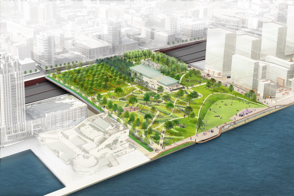 Areial-View-rs A rendering of the proposed Park at Penn's Landing.