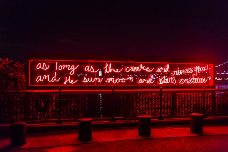 'In Perpetuity' by Duane Linklater, at Penn Treaty Park.  (Steve Weinik/Monument Lab)