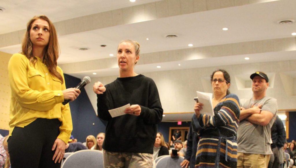IMG_2771-e1570529851252-1920×767 Alison Cobb asks a question at a PA Department of Health forum on the state's Washington County cancer study. (Reid Frazier/StateImpact Pennsylvania)