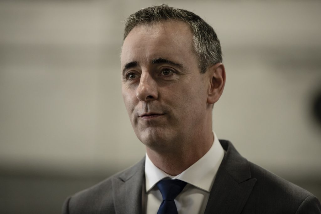 Brian Fitzpatrick Rep. Brian Fitzpatrick, R-Pa., speaks during a campaign event at the Load Rite Trailers manufacturing facility in Fairless Hills, Pa., Monday, Sept. 17, 2018.