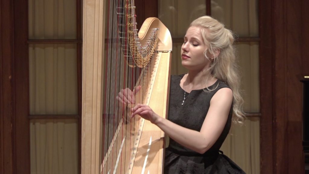 Alexandra Tihonova, Harp Curtis student Alexandra Tihonova playing the harp.
