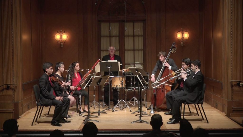Students on stage at Curtis