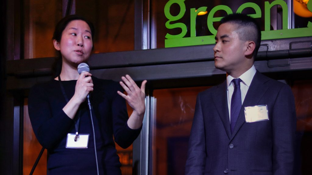 fullcitychallenge-party-03crop Judy Ni and Oscar Wang introduced the idea for HospitalityTogether at the Full City Challenge in February 2019 (Kait Moore Photography)