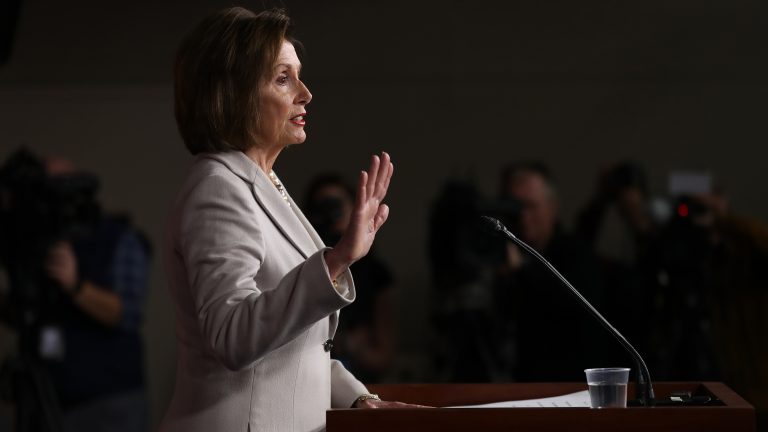 House Speaker Nancy Pelosi announced on Monday that the House will vote to formalize its impeachment inquiry into President Trump. Above, she speaks to reporters earlier this month. (Chip Somodevilla/Getty Images)