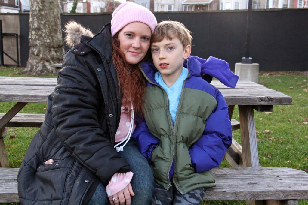 2019 11 25-e lee-susann schofield brice-philadelphia-changes in snap benefits Susann Schofield, 39, and her son Brice, 11, will be affected by the USDA's proposal to reduce SNAP benefits (Emma Lee/WHYY)