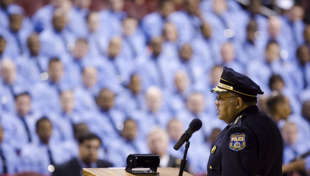 Philadelphia Police Commissioner Charles Ramsey Philadelphia Police Commissioner Charles Ramsey addresses the city's sworn and civilian personnel on his new crime-fighting strategy, he wants to move more officers into high crime areas. (Matt Rourke/ AP Photo)
