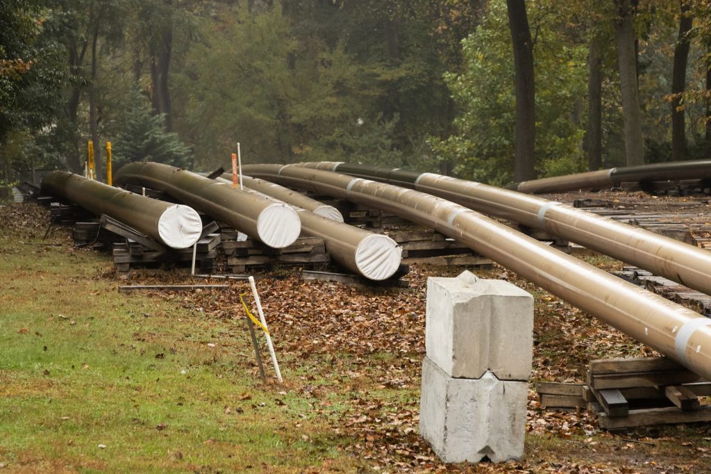 Gas Pipelines-Investigation In this Oct. 22, 2019 file photo, pipes lay along a construction site on the Mariner East pipeline in a residential neighborhood in Exton, Pa. (Matt Rourke/AP Photo)