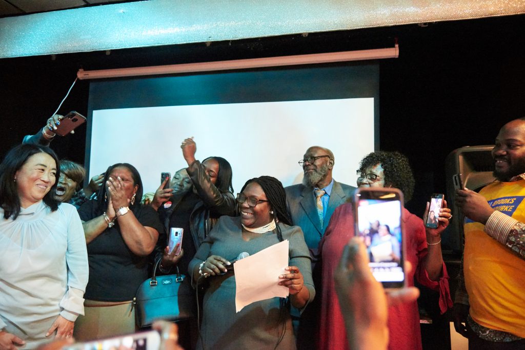 _DSC2942 Kendra Brooks at her victory party in North Philadelphia. (Natalie Piserchio for WHYY)