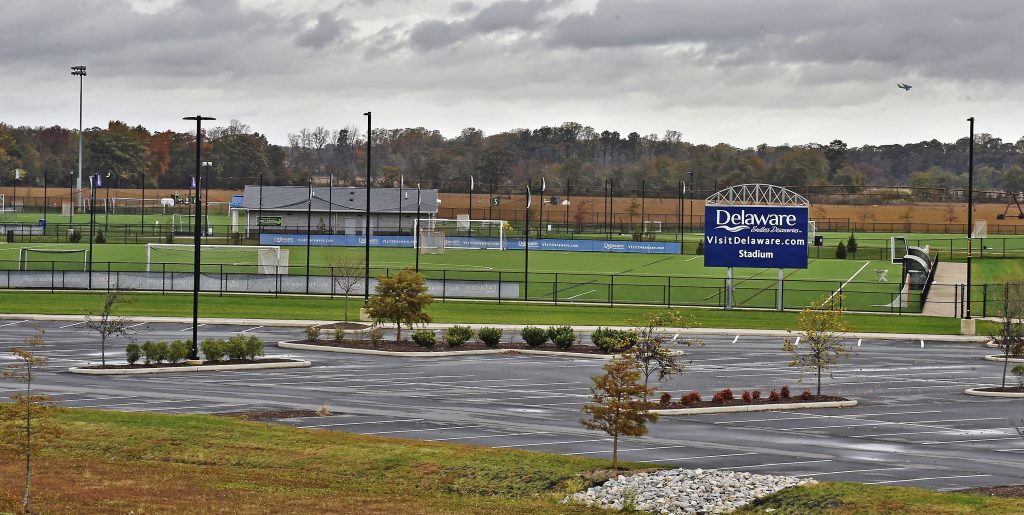 DelTurfComplex2 A new law paves the way for a hotel tax that would go to the DETurf sports facility south of Dover. (Butch Comegys for WHYY)