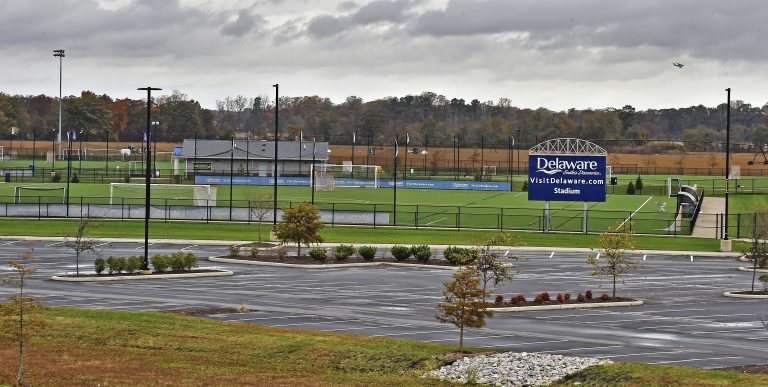A new law paves the way for a hotel tax that would go to the DETurf sports facility south of Dover. (Butch Comegys for WHYY)