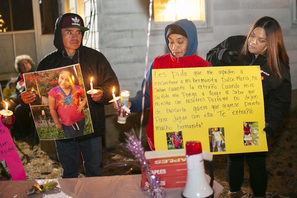 Hounds walk to help save others of their kind A vigil for missing 5-year-old Dulce Maria Alavez is held outside a home in Bridgeton, N.J. on Saturday, November 16, 2019. (Miguel Martinez for WHYY)