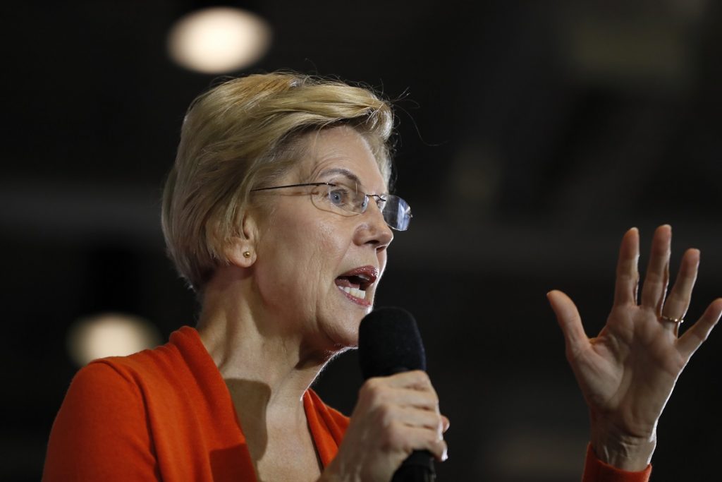 Elizabeth Warren Democratic presidential candidate Sen. Elizabeth Warren, D-Mass., speaks during a town hall meeting at Grinnell College, Monday, Nov. 4, 2019, in Grinnell, Iowa. (AP Photo/Charlie Neibergall)