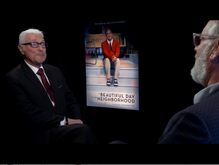HanksStoner1-768×579 Film critic Patrick Stoner (left) interviews Tom Hanks (right) for his movie,