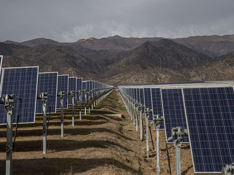 ap_19232846690760-1244081d95e1b1bce7a08dd2079b80596f0e463a-s800-c85 Solar panels at Chile's Quilapilún energy plant are part of a joint venture by Chile and China. China has been investing heavily in renewable energy technology. (Esteban Felix/AP Photo)