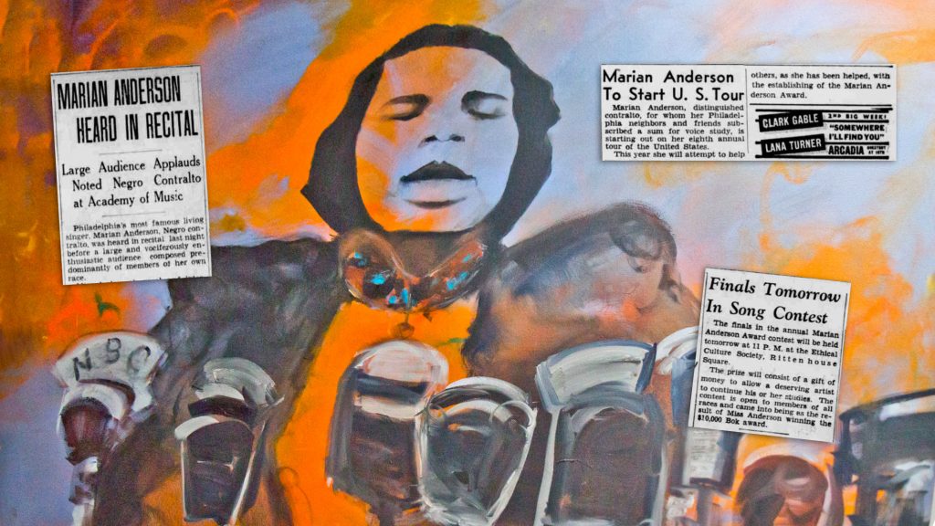 A portrait of Marian Anderson by artist Jeffery McNutt. (Kimberly Paynter/WHYY) A portrait of Marian Anderson by artist Jeffery McNutt. (Kimberly Paynter/WHYY)