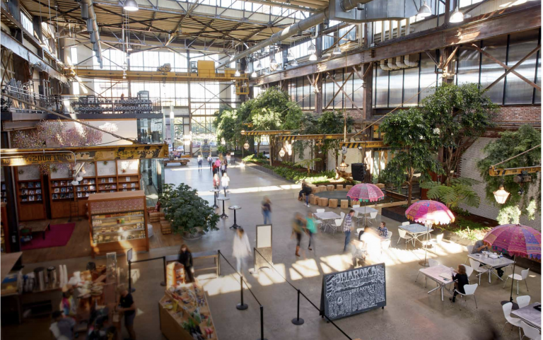 The renovated interior of a Navy Yard building. The former base was remade under the leadership of outgoing PIDC President John Grady. (PIDC)