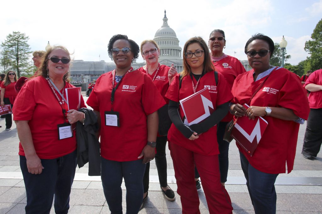 (Image by Jaclyn Higgs, National Nurses United, 2019) Nurses from National Nurses United gathered in Washington, D.C. on April 29 and 30 for their annual Lobby Day. (Image by Jaclyn Higgs, National Nurses United, 2019)