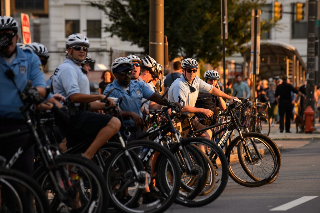 20170816_Billy-Penn_Philly-Is-Charlottesville-Rally_D4_041 Philadelphia police monitor a protest in August 2017 KRISTON JAE BETHEL
