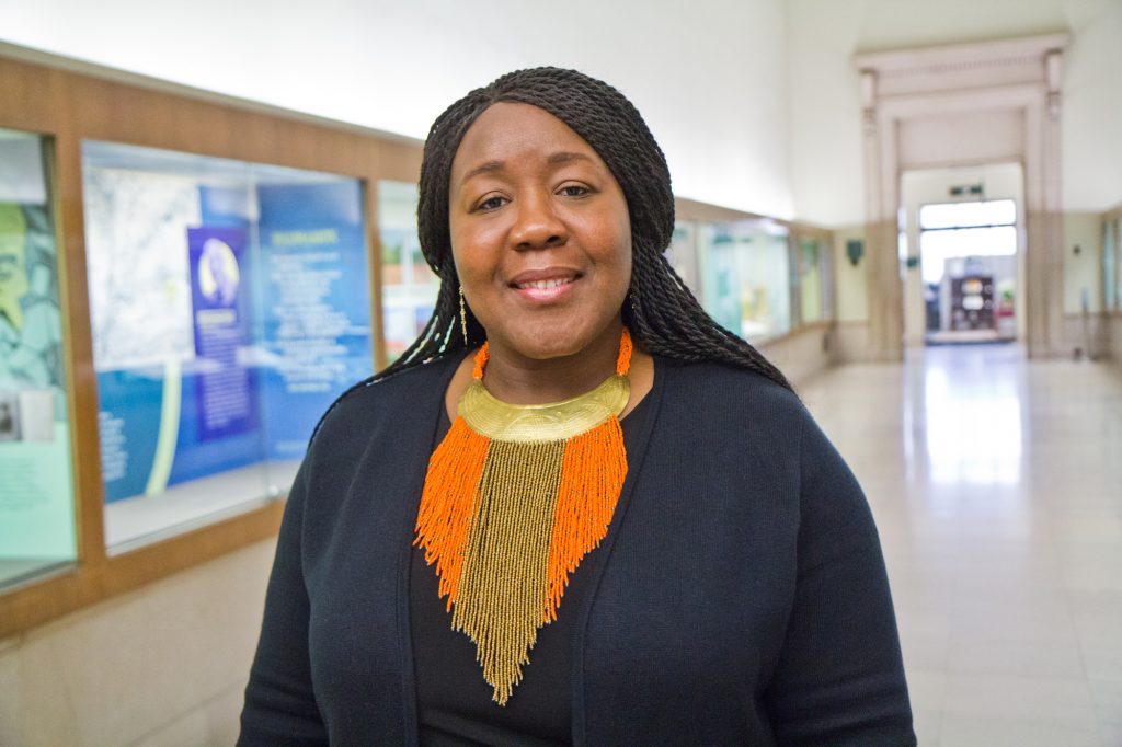 2019 12 12 k paynter trapeta b. mason Trapeta B. Mayson is a poet, teacher and social worker based in Germantown. She was named Philadelphia’s new poet laureate Thursday at the Free Library. (Kimberly Paynter/WHYY)