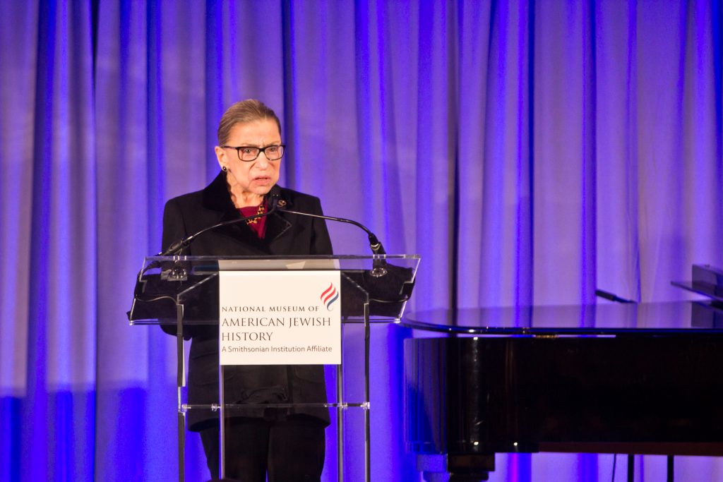Supreme Court Justice Ruth Bader Ginsburg at the National Museum of American Jewish History. (Kimberly Paynter/WHYY)