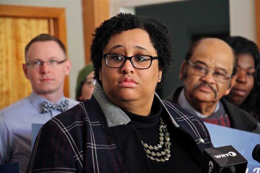 2019 12 20-e lee-ashley bennett-new jersey pleasantville-congressional announcement Democratic Atlantic County Freeholder Ashley Bennett announces her candidacy for U.S. Congress, vying for the seat in the 2nd District currently held by Jeff Van Drew. Van Drew was elected to his first term in 2018 as a Democrat, but he will run in 2020 as a Republican. (Emma Lee/WHYY)