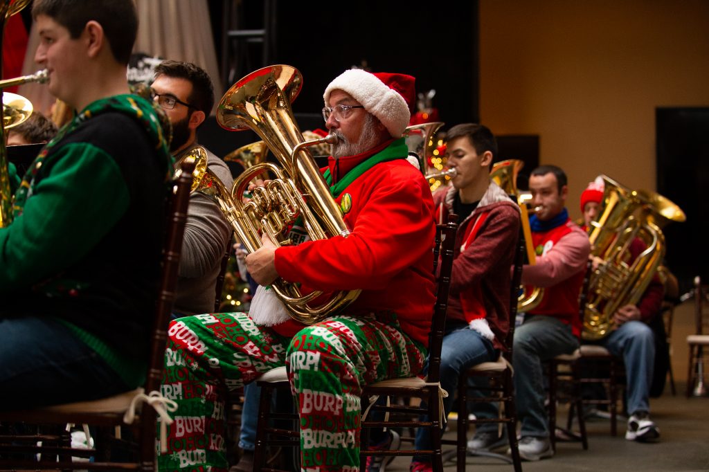 20191215_WHYY_Tuba Christmas_D4_024 An ensemble of 100 tuba, sousaphone and euphonium players from the region, perform a TubaChristmas concert. (Kriston Jae Bethel for WHYY)