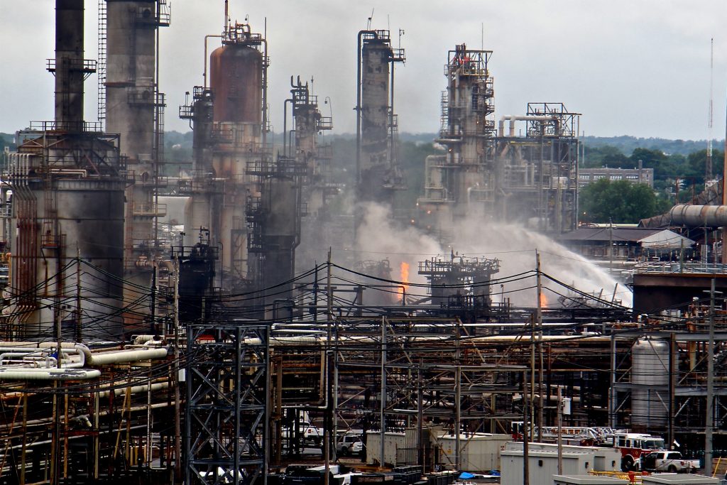 28 2019 06 21-e lee-philadelphia energy solutions refinery-explosion and fire A fire burns at the Philadelphia Energy Solutions refinery hours after a series of early morning explosions on June 21, 2019. (Emma Lee/WHYY)