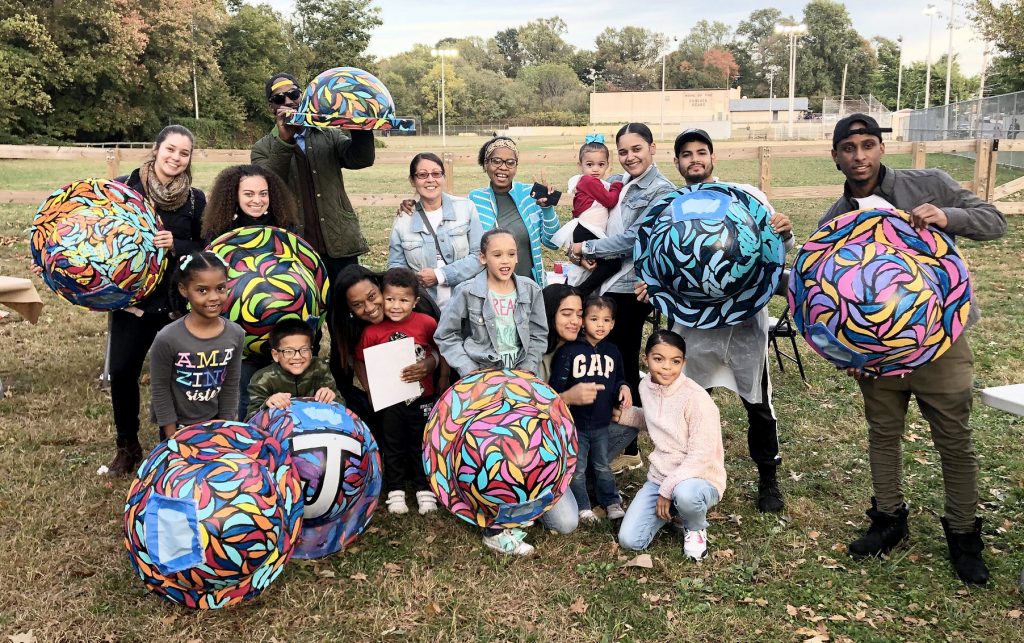 4 Residents gathered in Juniata to paint the Community Cans. (Courtesy of the Zero Waste and Litter Cabinet)