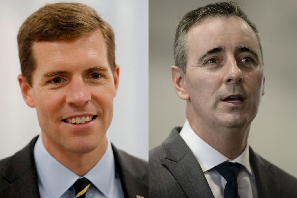 Rep. Conor Lamb (left) and Rep. Brian Fitzpatrick (right). (Keith Srakocic and Matt Rourke/AP Photo)