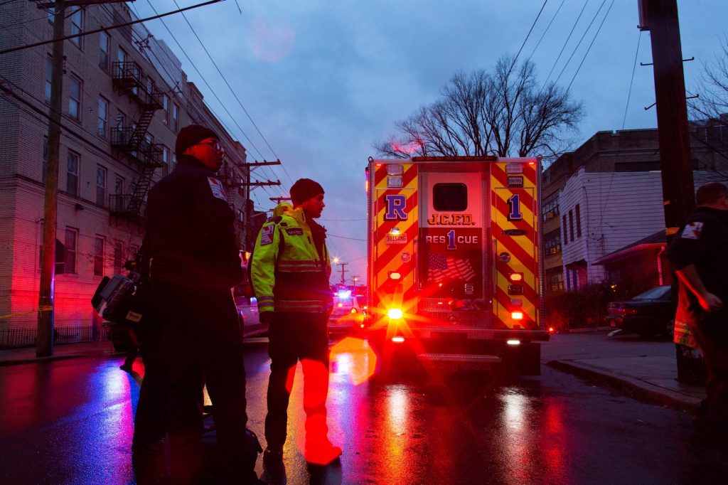 Shooting Jersey City First responders and police officers arrive at the scene following reports of gunfire, Tuesday, Dec. 10, 2019, in Jersey City, N.J. (Eduardo Munoz Alvarez/AP Photo)