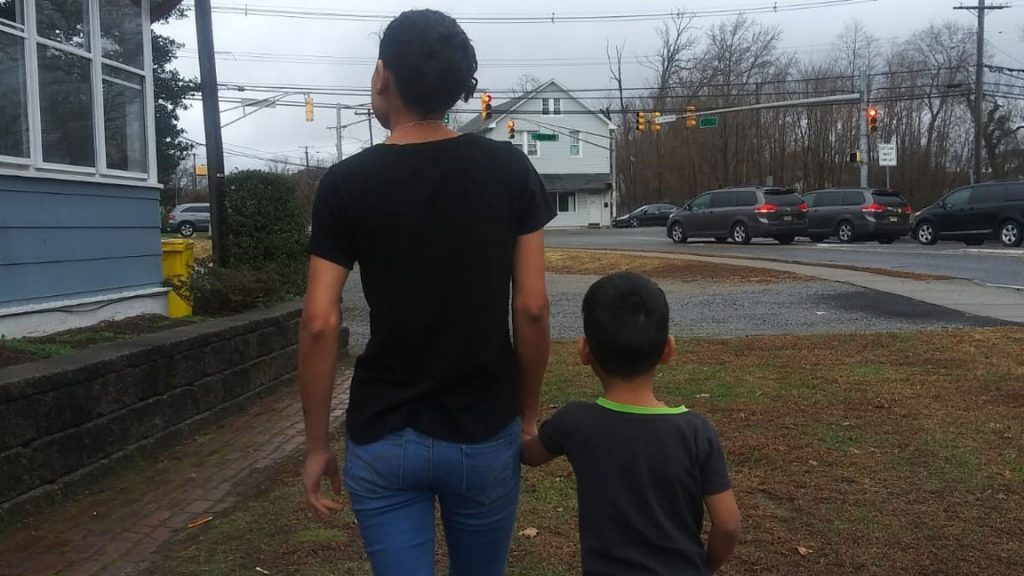 Immigrant-mom-and-son Andrea and her son (pseudonyms), who are awaiting an asylum hearing, live in central Jersey. (NJ Spotlight)