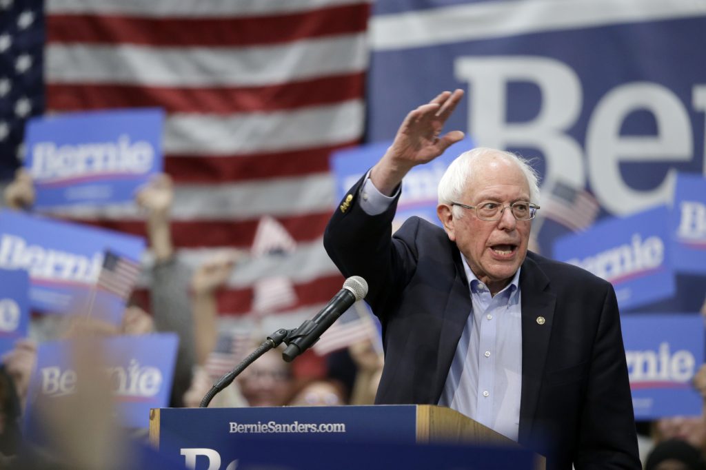 Sen. Bernie Sanders, I-Vt., speaks to supporters at an Iowa rally in March. Sen. Bernie Sanders, I-Vt., speaks to supporters at an Iowa rally in March. (Nati Harnik/AP Photo)