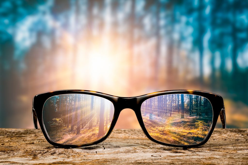 bigstock–170902199 a pair of glasses focused on a forest
