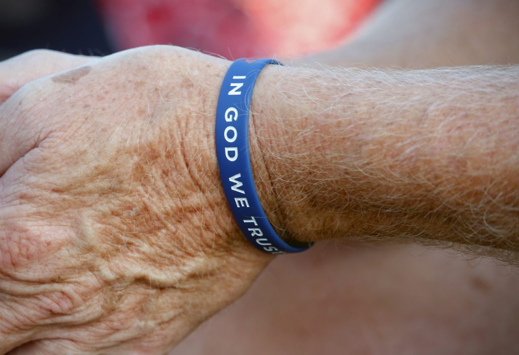 Religion Trump Evangelicals A worshipper wears an