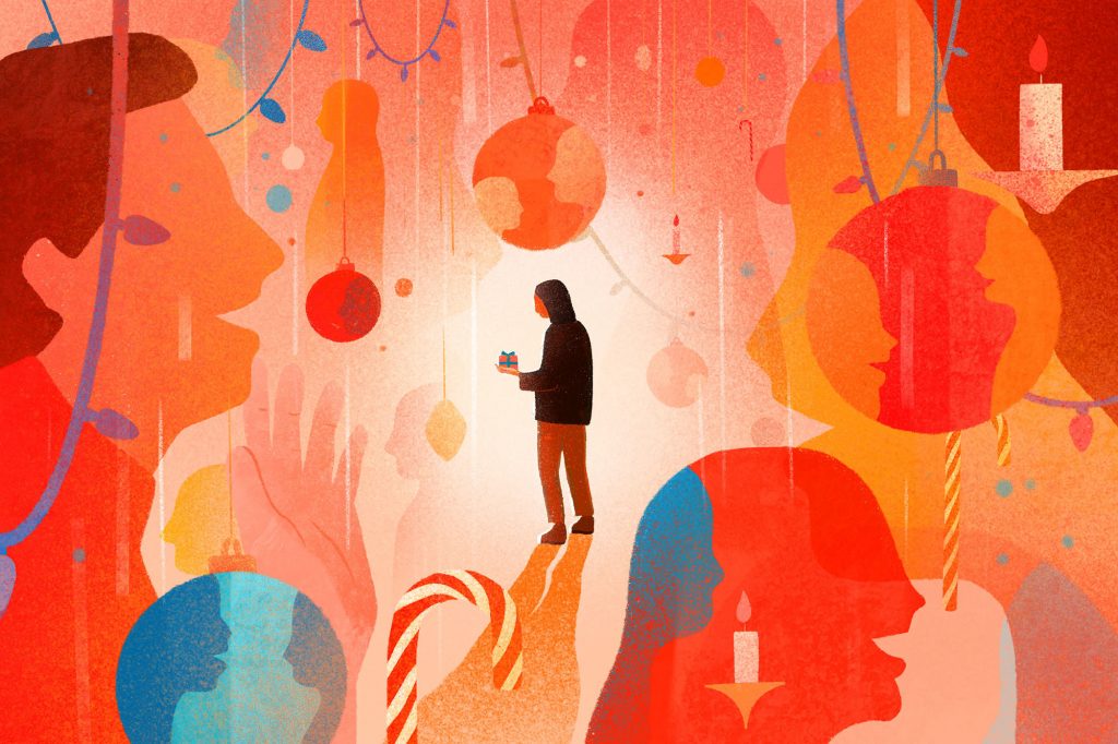 The holiday party season can be a particularly stressful time for people with social anxiety. But healthy ways to cope abound. (Tracy Lee for NPR)