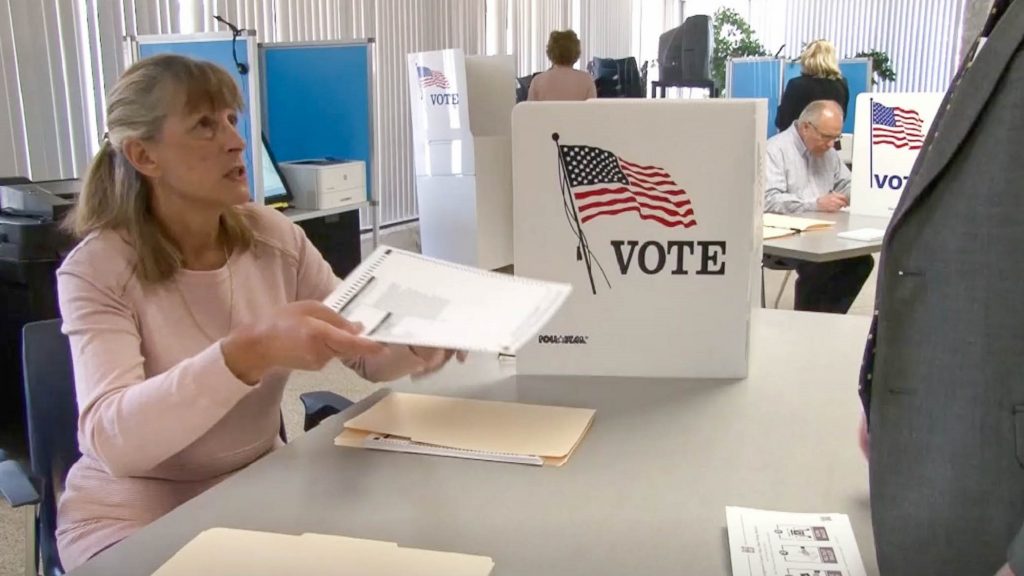 montgomery-county-new-voting-machines Montgomery County voters will using a new voting system this year. Paper ballots will be filled out and then fed into a scanning machine where they will be read and stored. (Courtesy of Montgomery County)